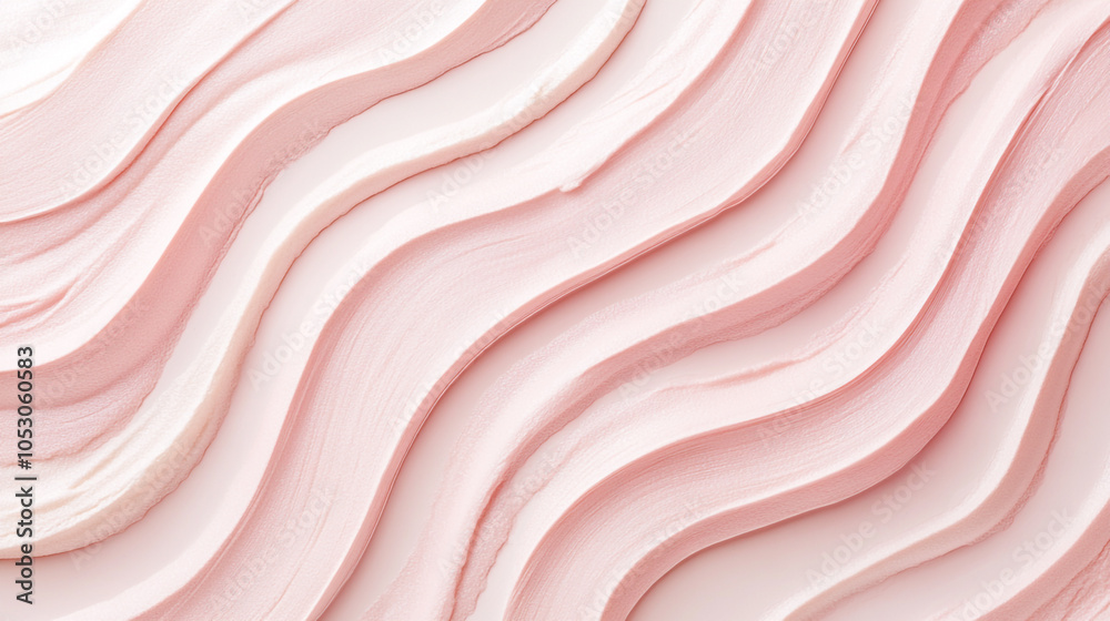 Soft pink waves of textured material create a serene artistic design on a smooth surface Soft pink waves of textured material create a serene artistic design on a smooth surface