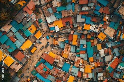 Vibrant Rooftops of an African City: A Bird's Eye View