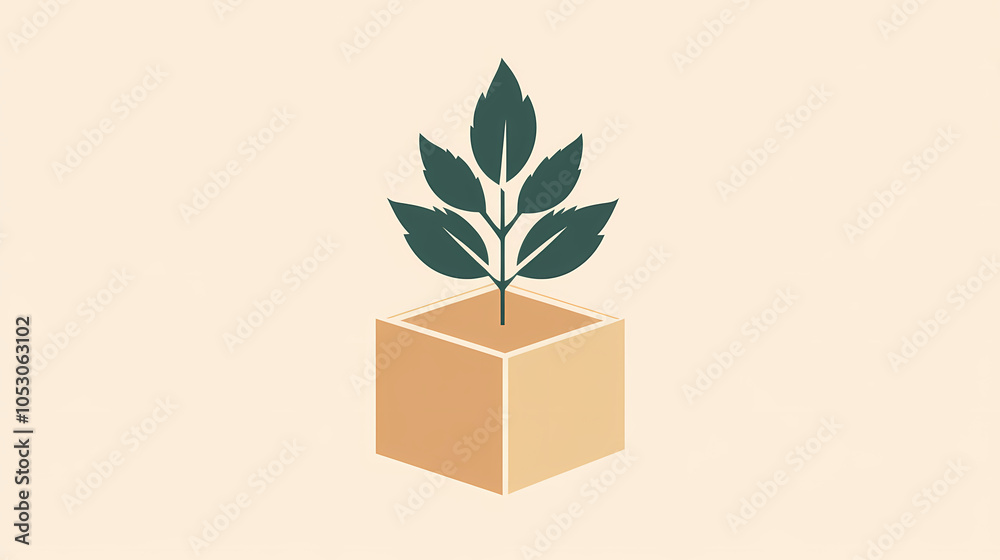 Logo involving a leaf and box. Byzantine Icon Art. Illustration Logo involving a leaf and box. Byzantine Icon Art. Illustration