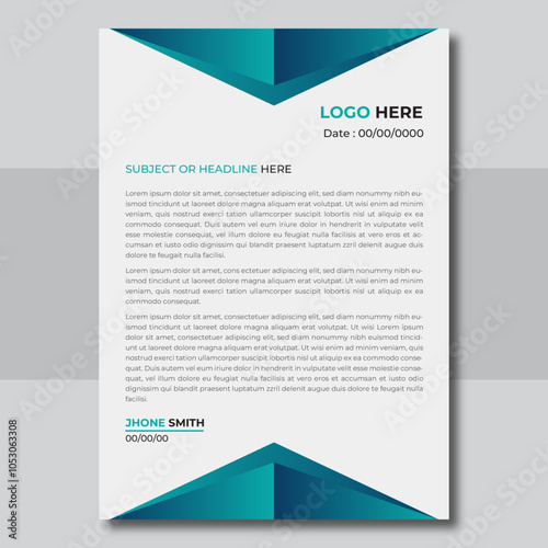 Modern corporate letterhead template design
