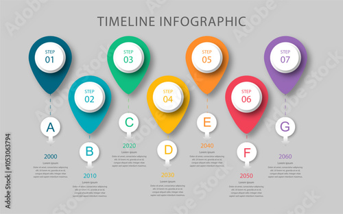 Presentation business infographic template with 7 options.