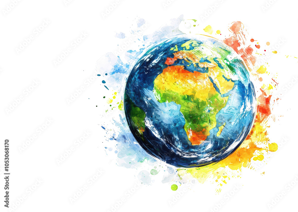 Earth watercolor art Earth watercolor art