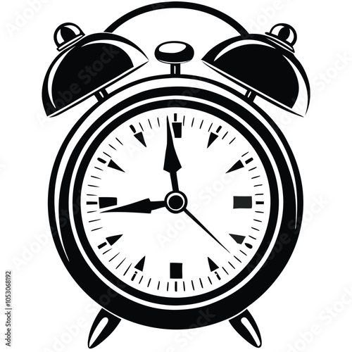 Alarm Clock silhouette vector illustration.