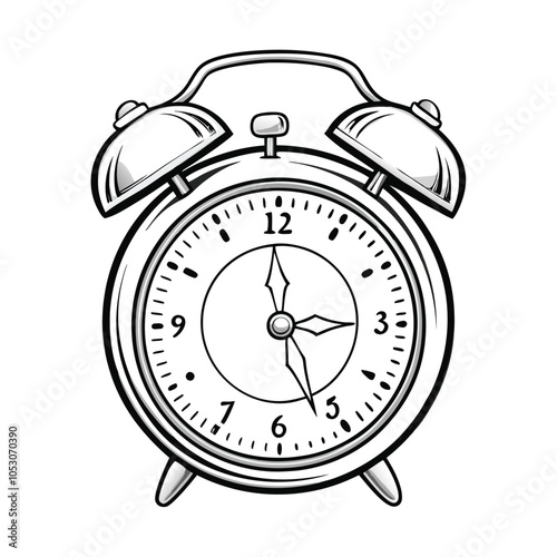 Alarm Clock hand-drawn vector illustration.