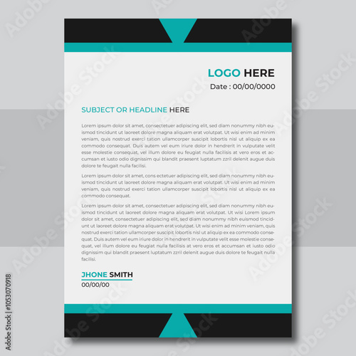 Professional letterhead template design for business project.