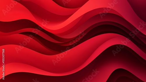 Abstract red waves geometric background with gradient color. Modern fluid shapes composition, ideal for presentation design, website backgrounds, banners, wallpapers, brochures, and posters.