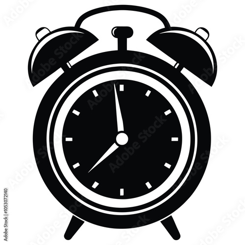 Alarm Clock silhouette vector illustration.