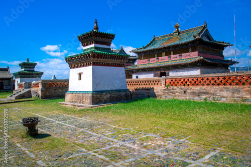 Erdene Zuu Monastery, earliest surviving Buddhist monastery in Mongolia, affiliated with Gelug sect of Tibetan Buddhism, part of Orkhon Valley Cultural Landscape, UNESCO, Ovorkhangai, Karakorum