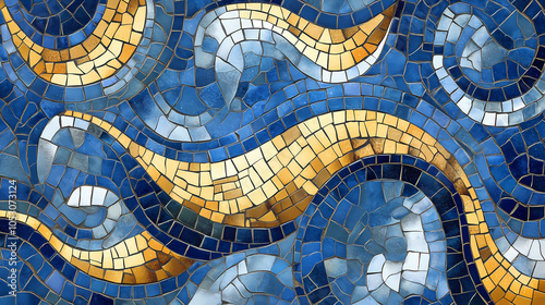 Mosaic pattern wallpaper. Ceramic Mosaic. Illustration