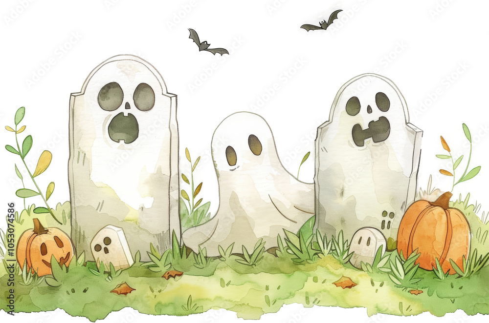 Obraz premium Spooky Halloween ghosts