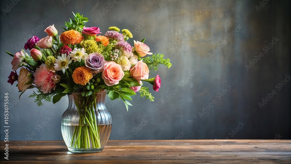 A beautiful still life of an elegant flower arrangement in a modern vase, elegance, petals, arrangement, decor, modern A beautiful still life of an elegant flower arrangement in a modern vase, elegance, petals, arrangement, decor, modern