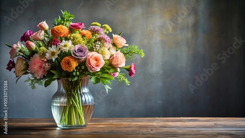 A beautiful still life of an elegant flower arrangement in a modern vase, elegance, petals, arrangement, decor, modern