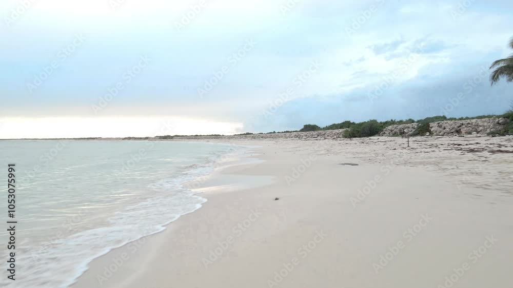 Aerial view of the North Beach in Cozumel where white sand and crystal clear. Aerial view of the North Beach in Cozumel where white sand and crystal clear.