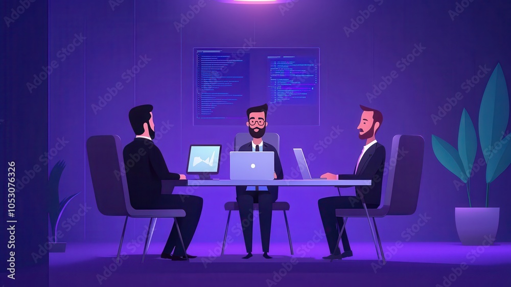Collaborative business meeting in a modern office environment Collaborative business meeting in a modern office environment
