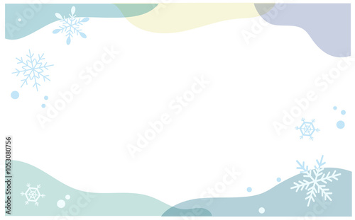 雪のかわいい背景フレーム装飾素材