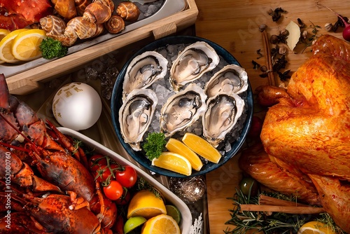 Fresh Seafood Spread with Oysters and Lobster