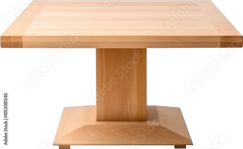 Wooden table with a single base photo