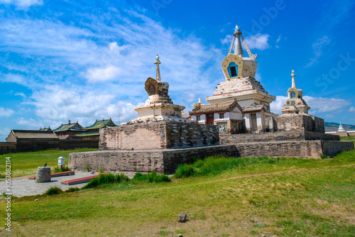 Obraz na plátně Erdene Zuu Monastery, earliest surviving Buddhist monastery in Mongolia, affilia