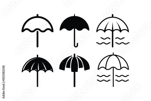 Umbrella icon logo design template isolated illustration