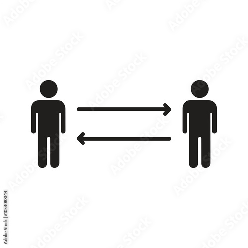 Social distancing icon. Social distancing rule icon