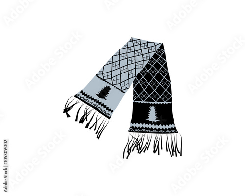 Handwash Woolen Mufflers Vector, Art