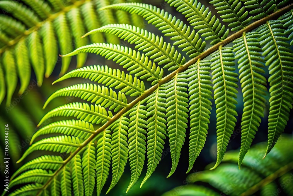 A close-up shot of a large fern frond with intricate details, forest botany, ferns, nature, fern species A close-up shot of a large fern frond with intricate details, forest botany, ferns, nature, fern species