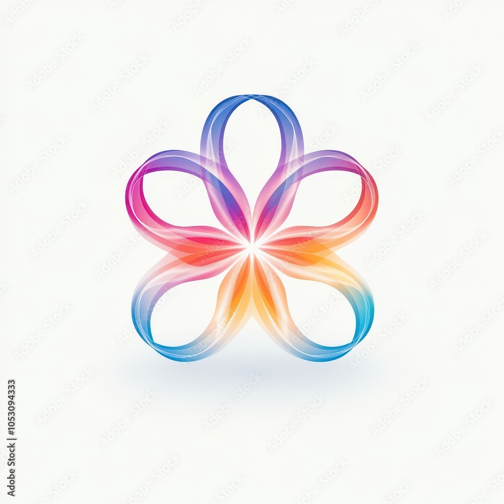 Abstract Rainbow Flower Design Abstract Rainbow Flower Design