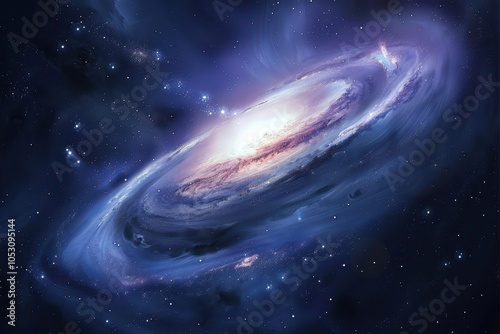 Majestically spiraling galaxy with vivid colors and intricate details.