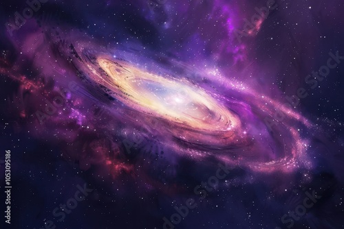 Vibrant Purple And Pink Galaxy Formation In The Depths Of Space