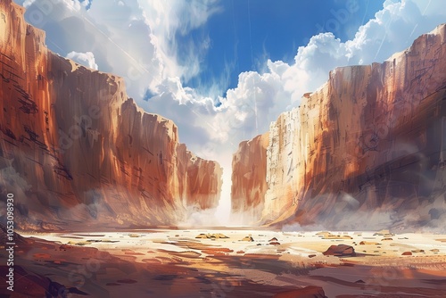 Canyon Landscape with Dramatic Sky