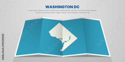 washington dc map travel with pin tag location design Illustration