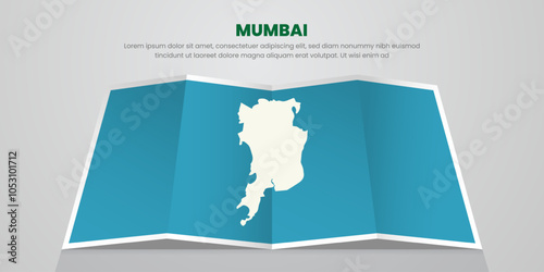 mumbai map travel with pin tag location design Illustration