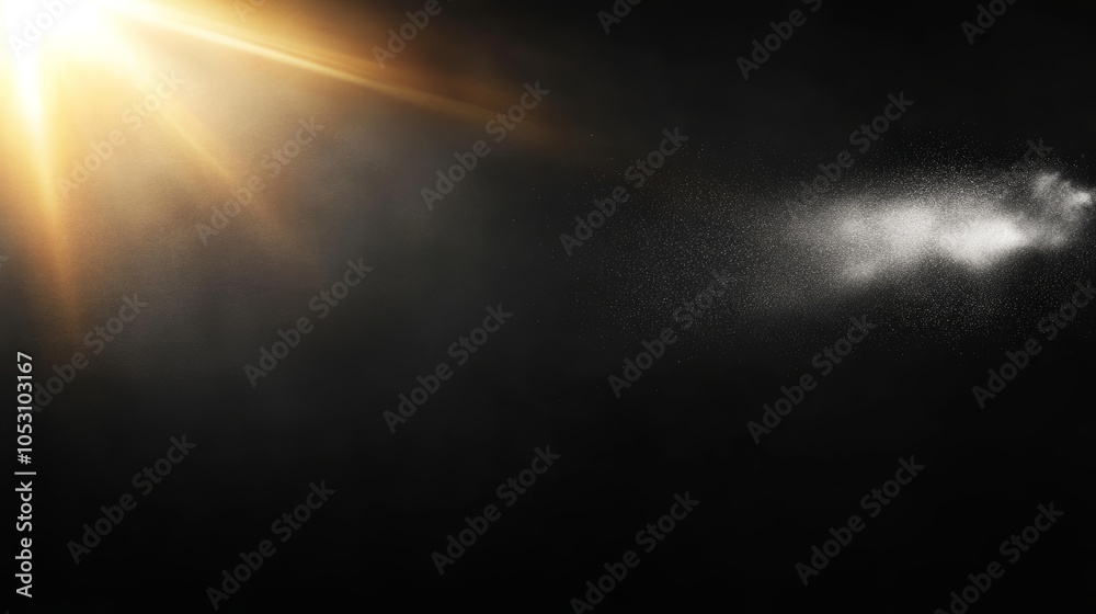 Celestial glow, a beam of light pierces through dramatic clouds in the dark Celestial glow, a beam of light pierces through dramatic clouds in the dark