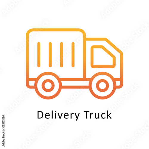 Delivery Truck vector Outline Gradient Design icon. Volunteering Symbol on White background EPS 10 File