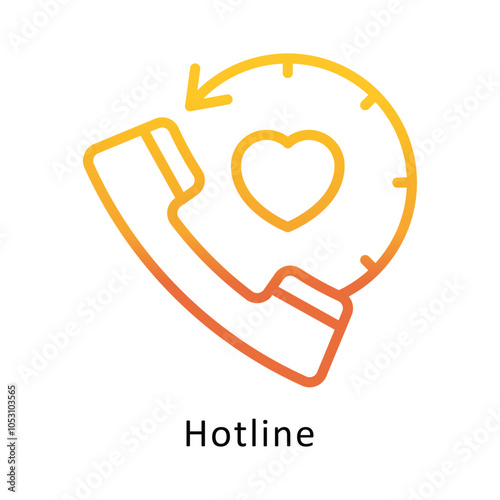 helpline vector Outline Gradient Design icon. Volunteering Symbol on White background EPS 10 File