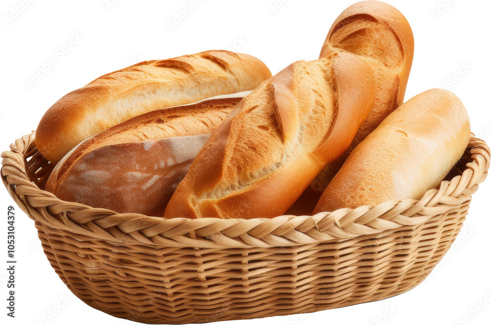 Fresh baked bread in a basket Fresh baked bread in a basket