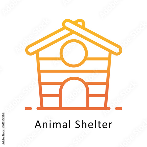 Animal Shelter vector Outline Gradient Design icon. Volunteering Symbol on White background EPS 10 File