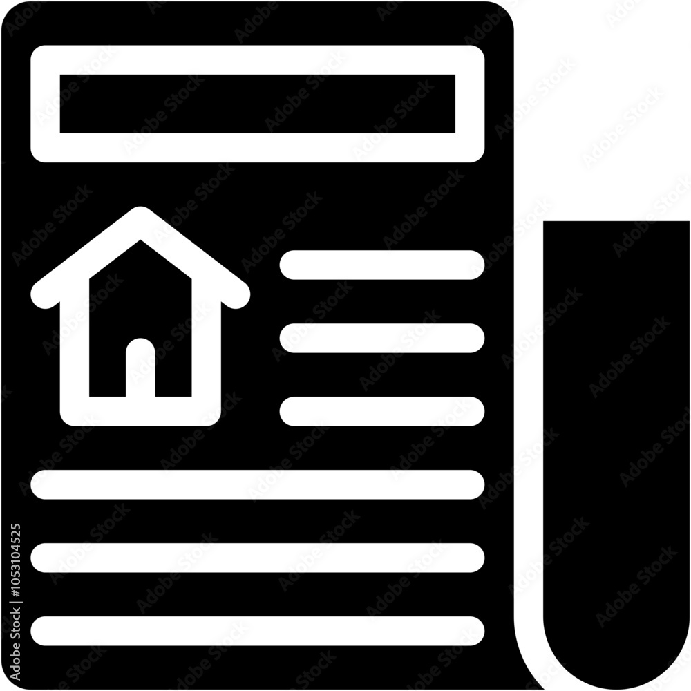 Vector Icon Newspaper, Real Estate, Property, House, Home, Marketing Vector Icon Newspaper, Real Estate, Property, House, Home, Marketing