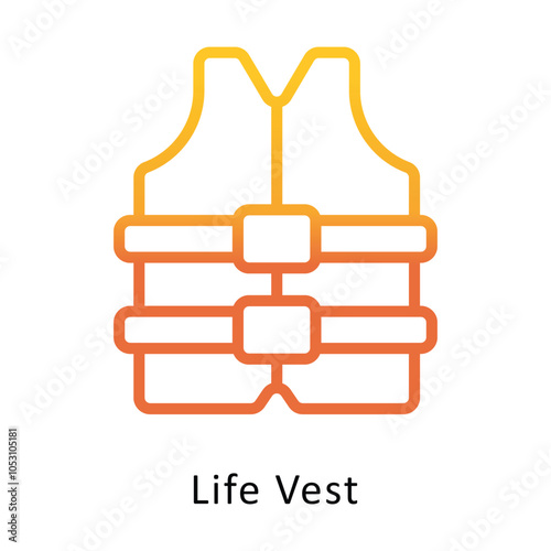 Life Vest  vector Outline Gradient Design icon. Volunteering Symbol on White background EPS 10 File