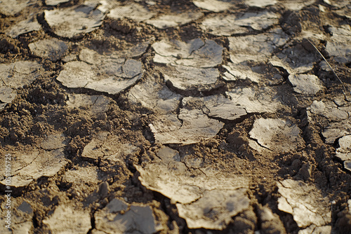 Degraded farmland with poor soil quality due to climate change