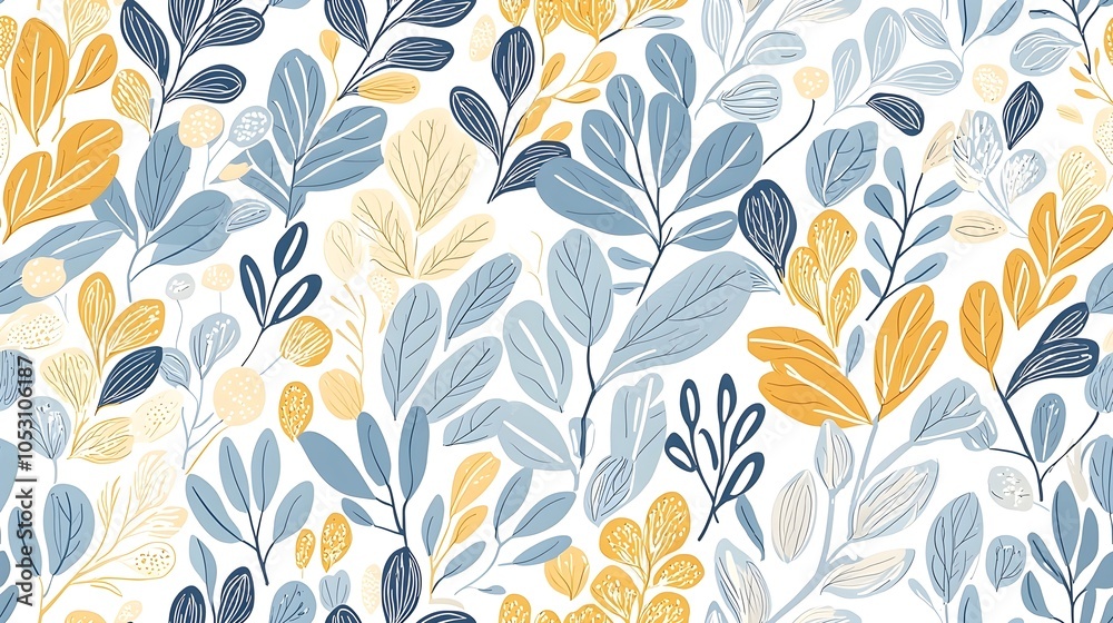 Blue Yellow Floral Pattern Blue Yellow Floral Pattern