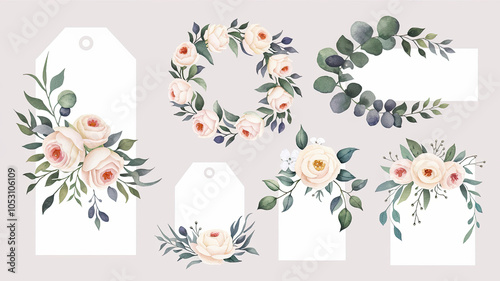 "Elegant Watercolor Floral Designs - Five Flower Styles"