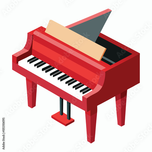 piano on white background 