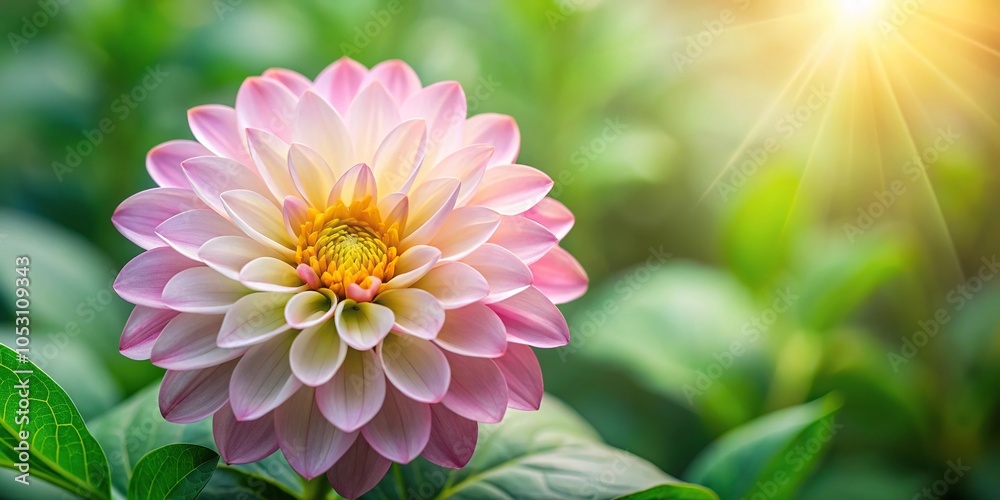A delicate petal with soft pink edges surrounding a vibrant golden center in a lush green floral bouquet, organic, flower arrangement A delicate petal with soft pink edges surrounding a vibrant golden center in a lush green floral bouquet, organic, flower arrangement