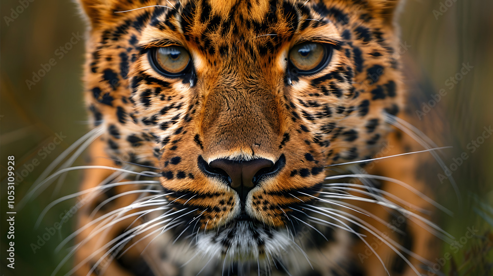Obraz premium close up portrait of a leopard head
