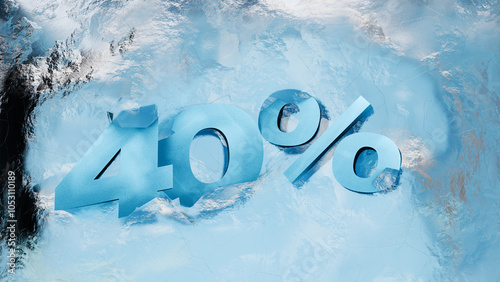 3d percent in ice sale frost winter number 90% 50% 30%