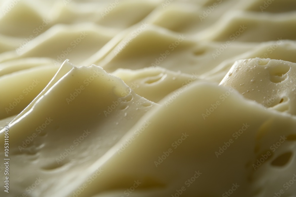 Close-up of White Swiss Cheese with Large Holes Close-up of White Swiss Cheese with Large Holes