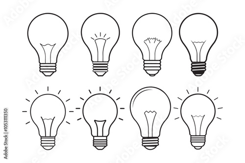 Light Bulb bundle silhouette vector illustration, Light Bulb bundle silhouette bundle 