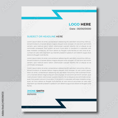 Modern corporate letterhead template design
