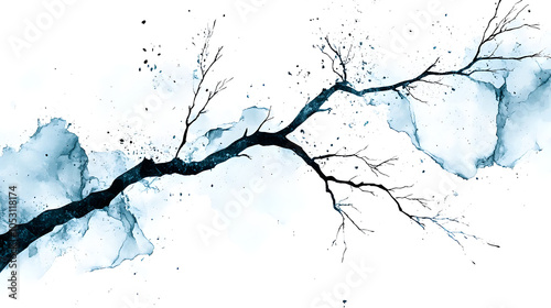 Minimalist Tree Branch in Winter